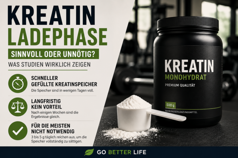 Kreatin Ladephase – Infografik zu Vorteilen, Nachteilen und wissenschaftlicher Bewertung