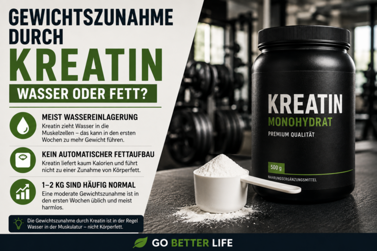 Gewichtszunahme durch Kreatin – Wasser in der Muskulatur oder Körperfett?