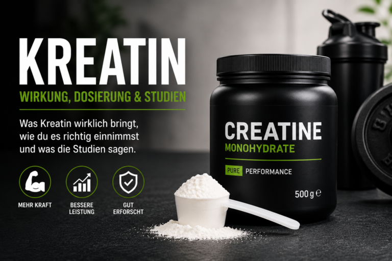 Kreatin-Monohydrat mit Messlöffel – Wirkung, Dosierung und Studien